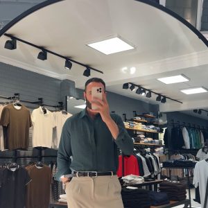 Koyu Yeşil Rahat Kesim Dökümlü Gömlek